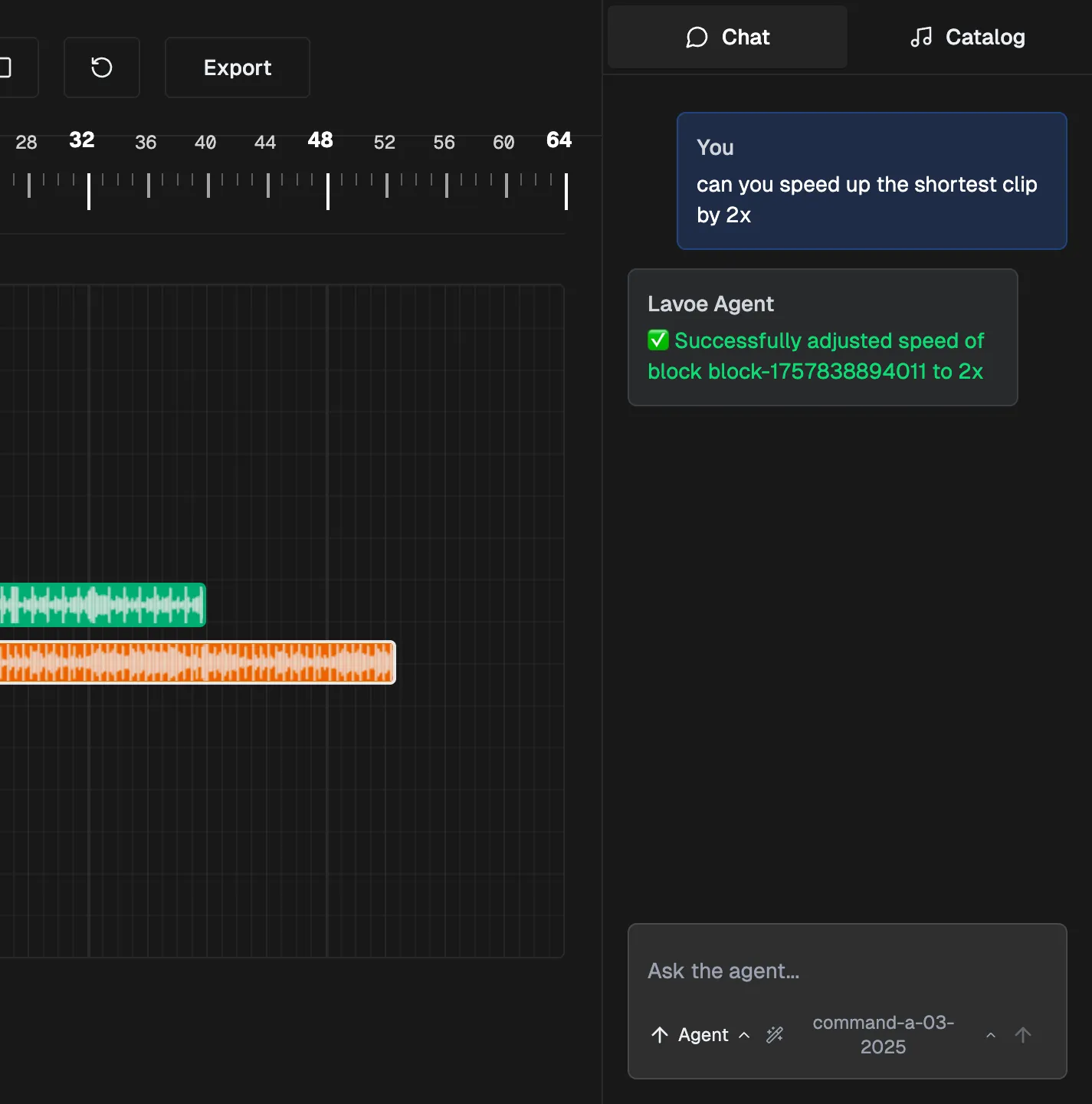 Example of tracks and chat in Lavoe
